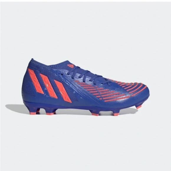 Adidas Predator Edge.2 GW2270 Unisex Hi-Res Blue/Turbo Ground Cleats - Picture 1 of 7